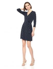 Tied Down Dot Print Wrap Dress at Amazon